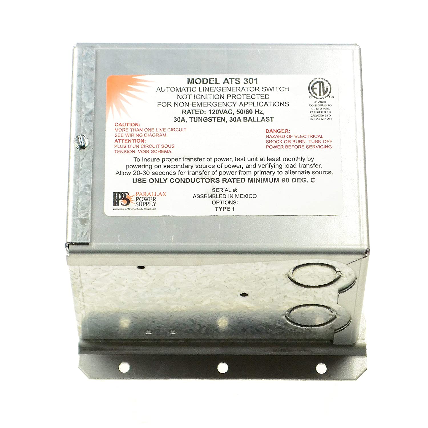 Parallax ATS-301 30 Amp 120 Volt Generator Switch